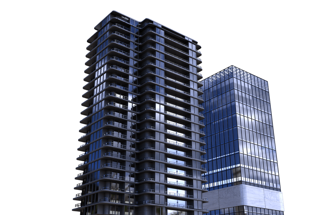 Transparent png illustration of modern skyscrapers design