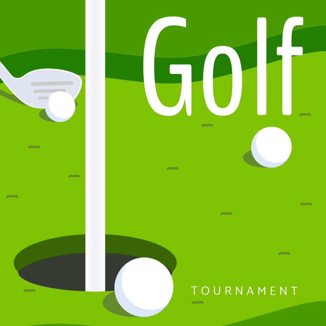 Colorful Golf Tournament Illustration Vector with Clubs and Balls - Download Free Stock Templates Pikwizard.com