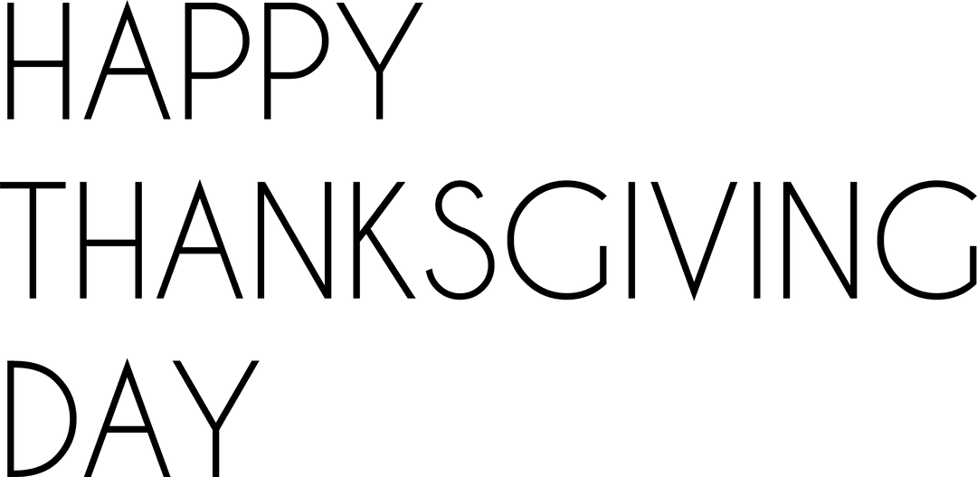 Happy Thanksgiving Day Greetings on Transparent Background