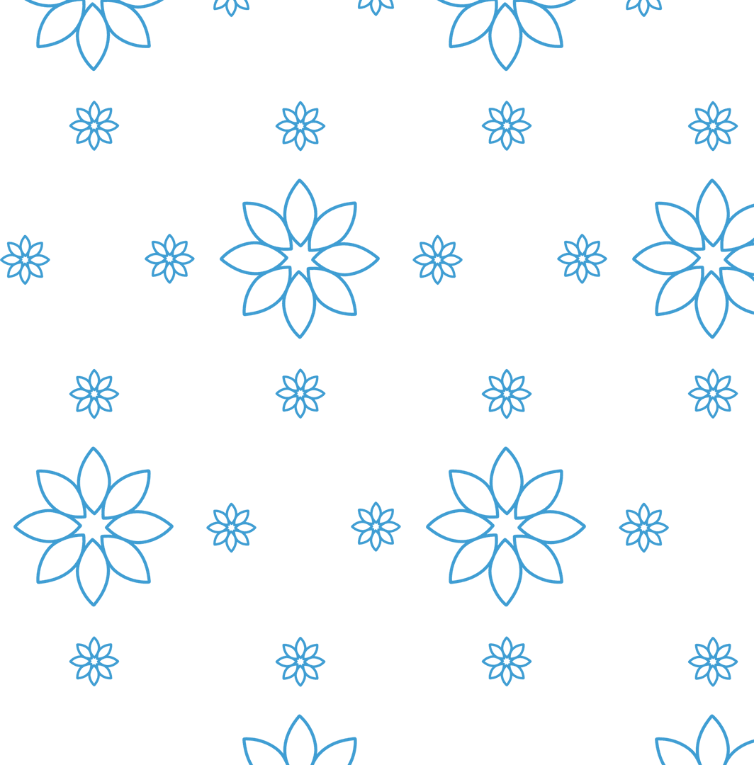 Seamless Blue Floral Pattern Vector on Transparent Background