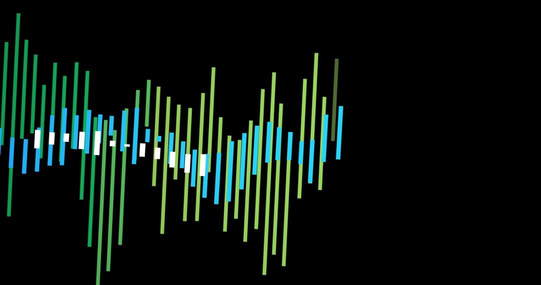 Dynamic Financial Data Bars on Black Background
