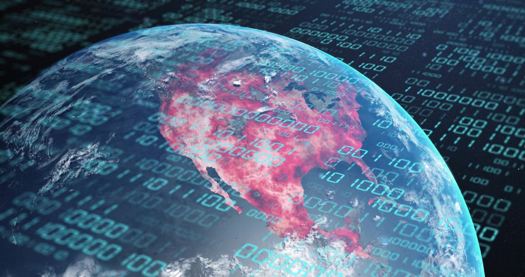 Digital Globe with Data Code Illustrating Global Connectivity Concept