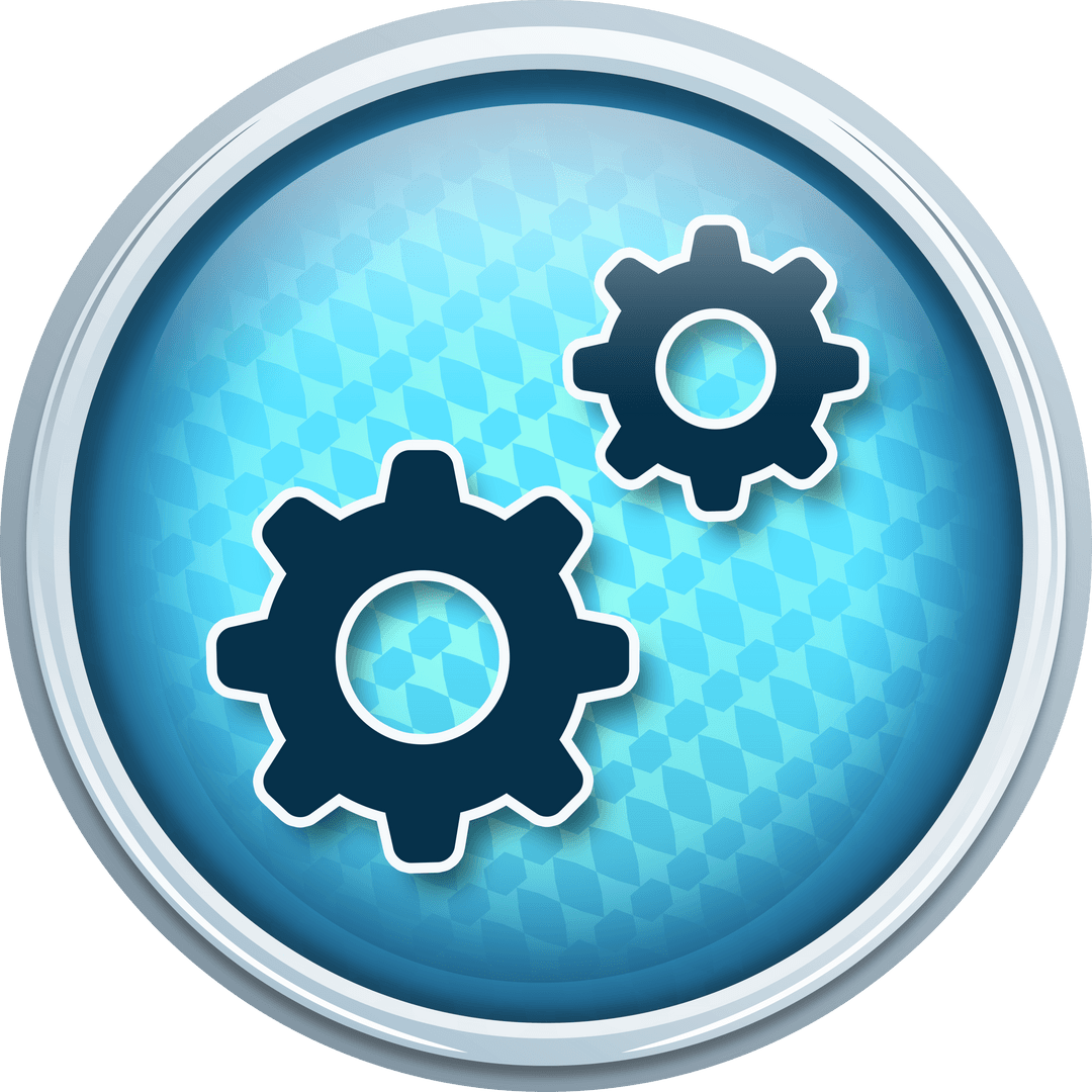 Transparent Gear Icon in Modern Vector Style