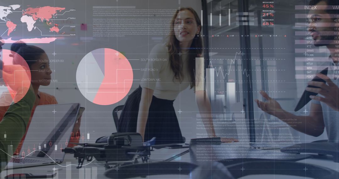 Business Team Analyzing Data in Modern Office Space