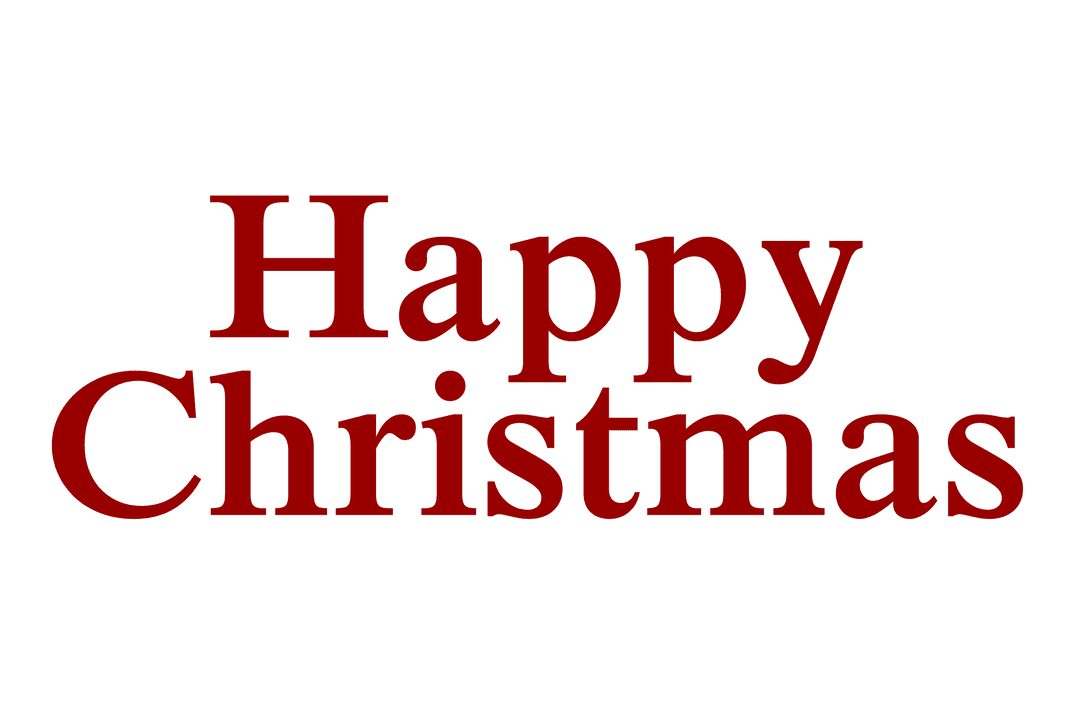Happy Christmas Red Text on Transparent Background