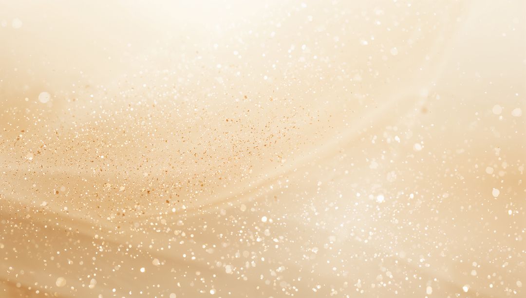 Glowing Gold Dust Drifting Over Pearlescent Bokeh Waves, Sparkle Shimmer Gradient