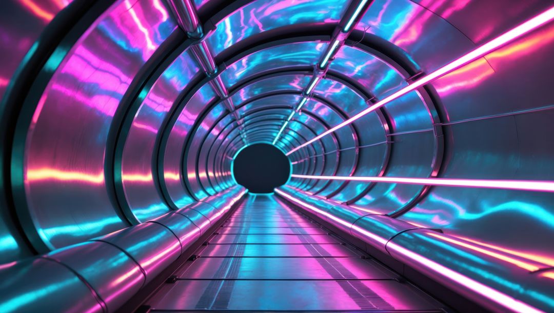Futuristic Neon Tunnel With Dynamic Lighting