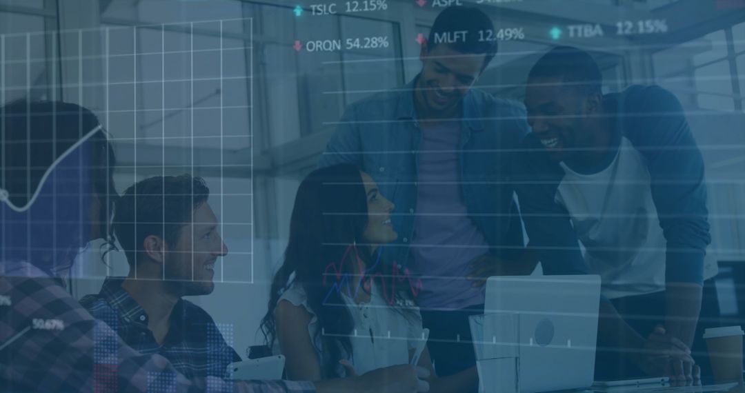 Team Collaboration with Data Analytics Concept Overlay