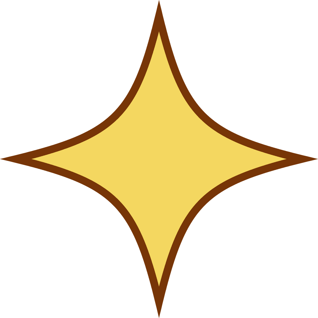 Transparent Yellow Sparkle Star with Brown Border