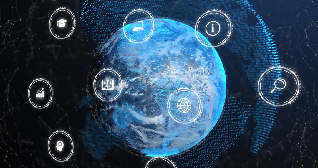 Global Digital Communication and Education Technology Abstract Concept