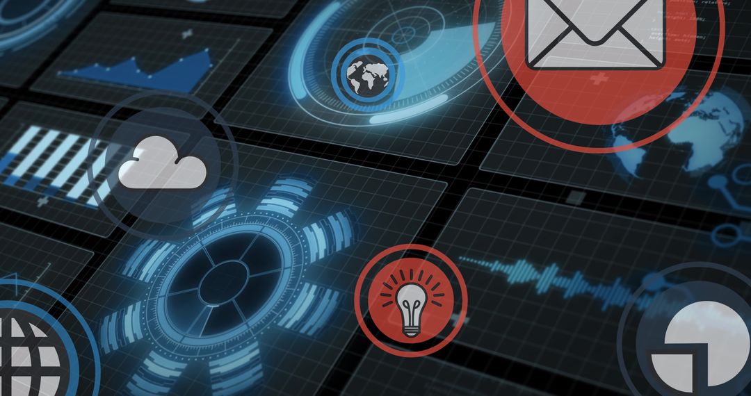 Digital Icons on Interactive Data Processing Interface