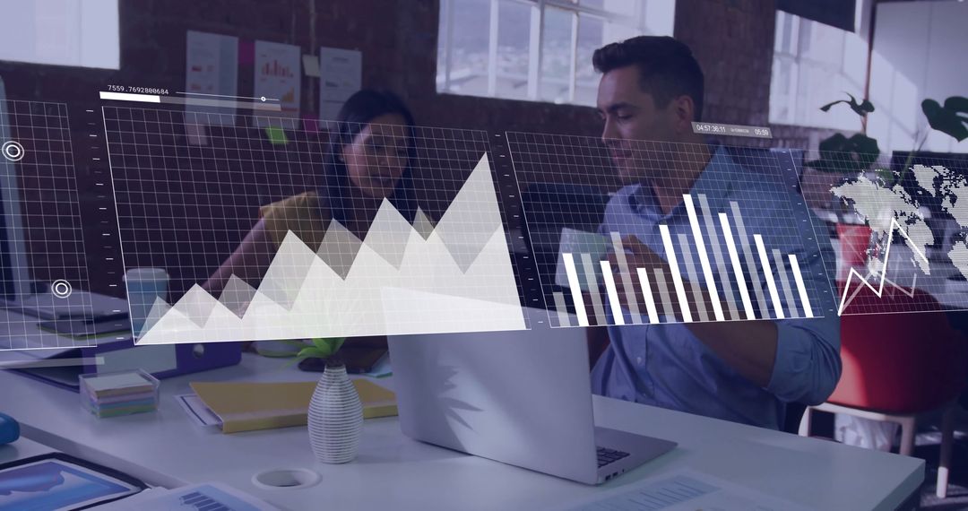 Financial Analysts Discussing Data and Global Business Trends