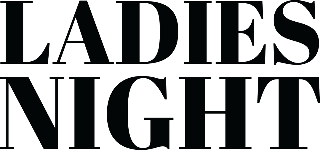 Ladies Night Text in Black Color on Transparent Background