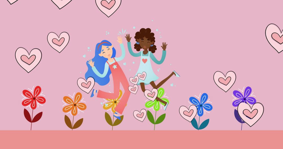 Joyful Celebration of Love and Friendship in Colorful Springtime