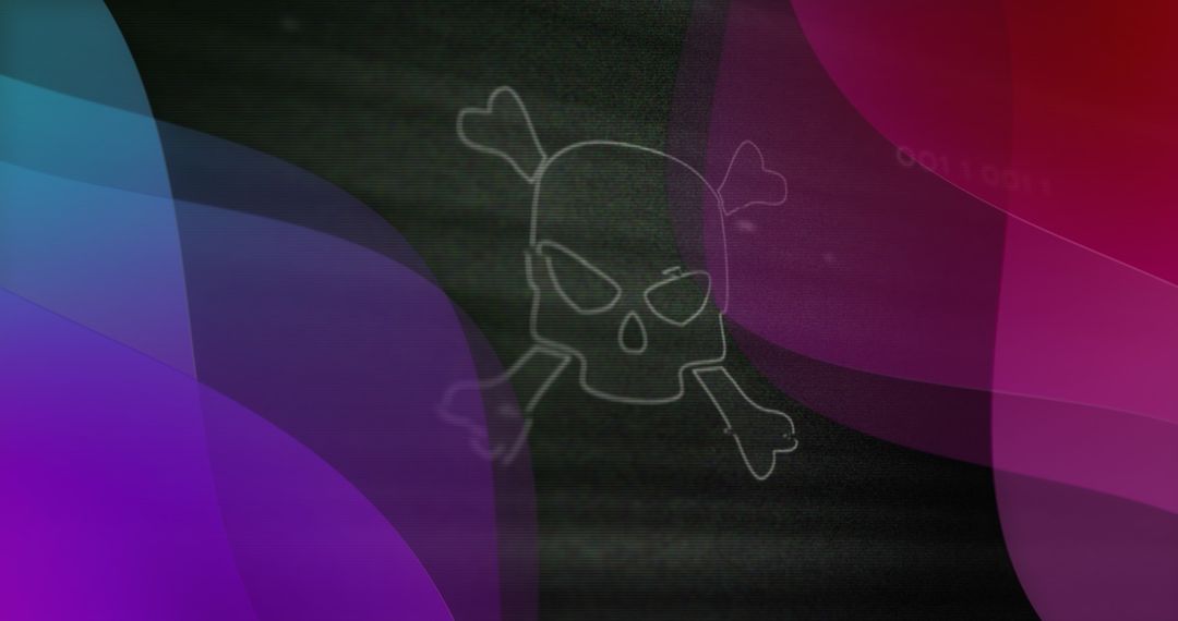 Abstract Digital Interface with Skull Icon Illustrating Cybersecurity Concept