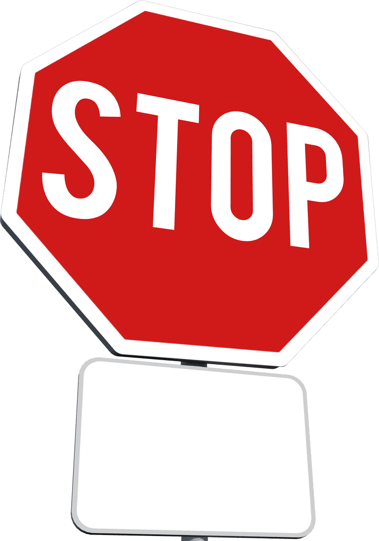 Transparent Stop Sign with Blank Placard Ready for Custom Text