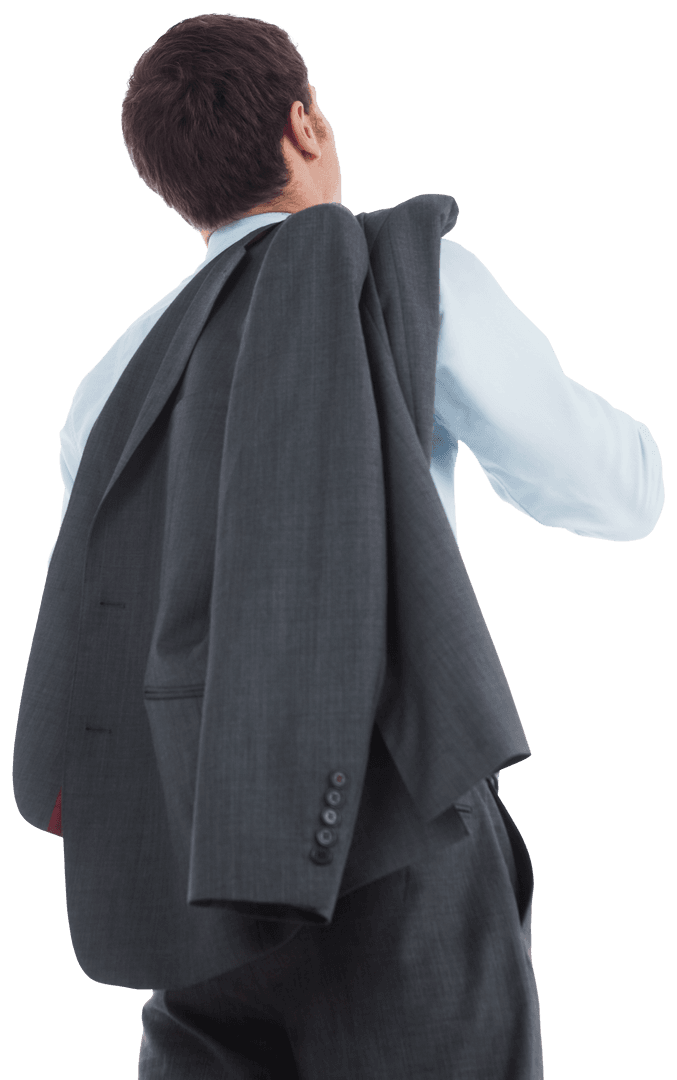 Businessman in Suit Preparing for Success on Transparent Background