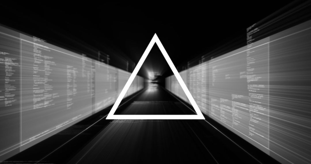 Digital data streams moving through virtual interface
