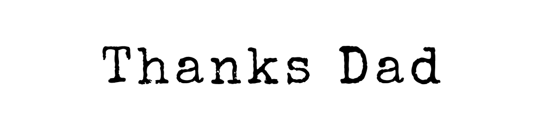 Thanks Dad Text on Transparent Background for Father's Day