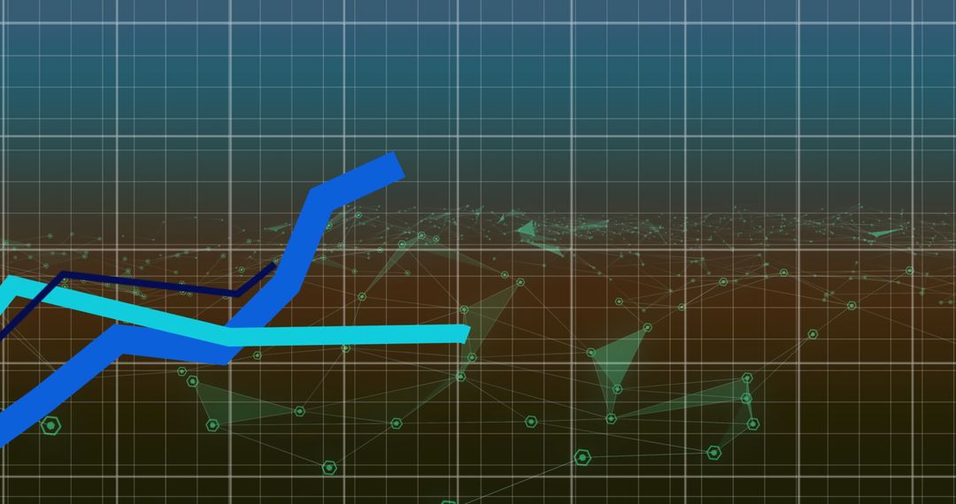Digital Data Analysis with Network Connections on a Grid Background