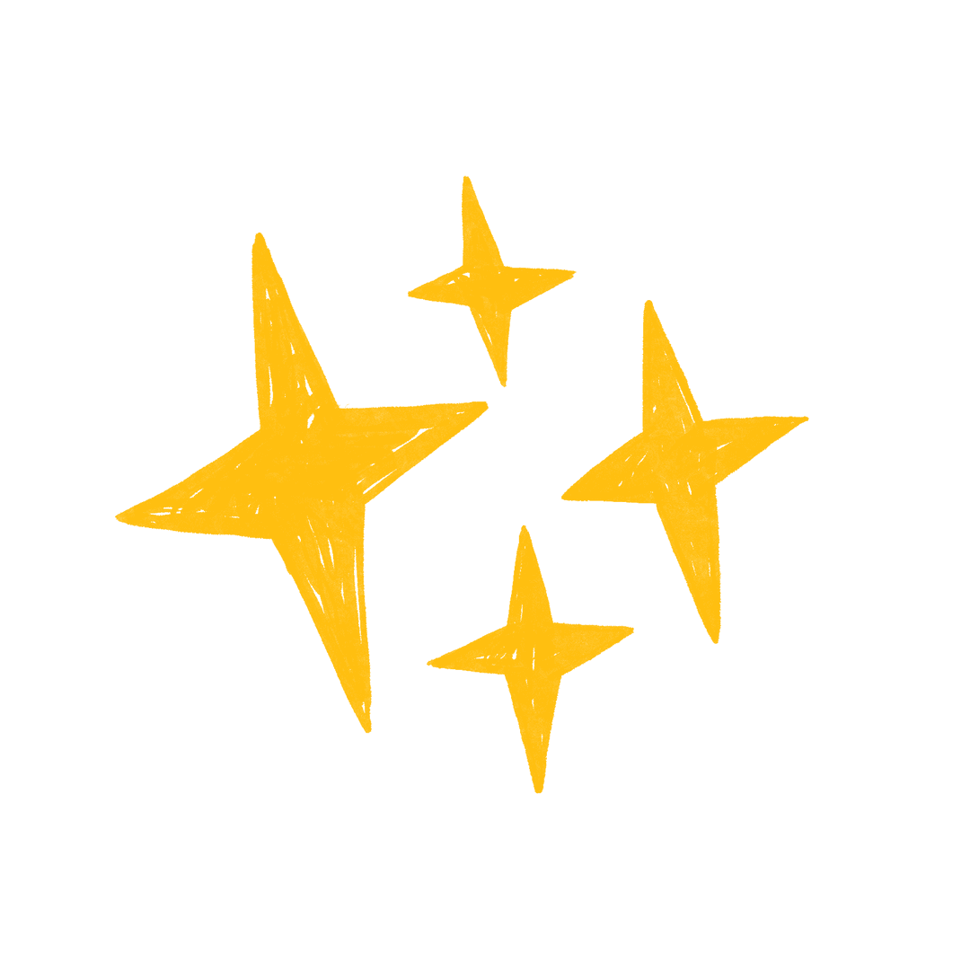 Transparent Floating Yellow Star Sparkles Illustrated