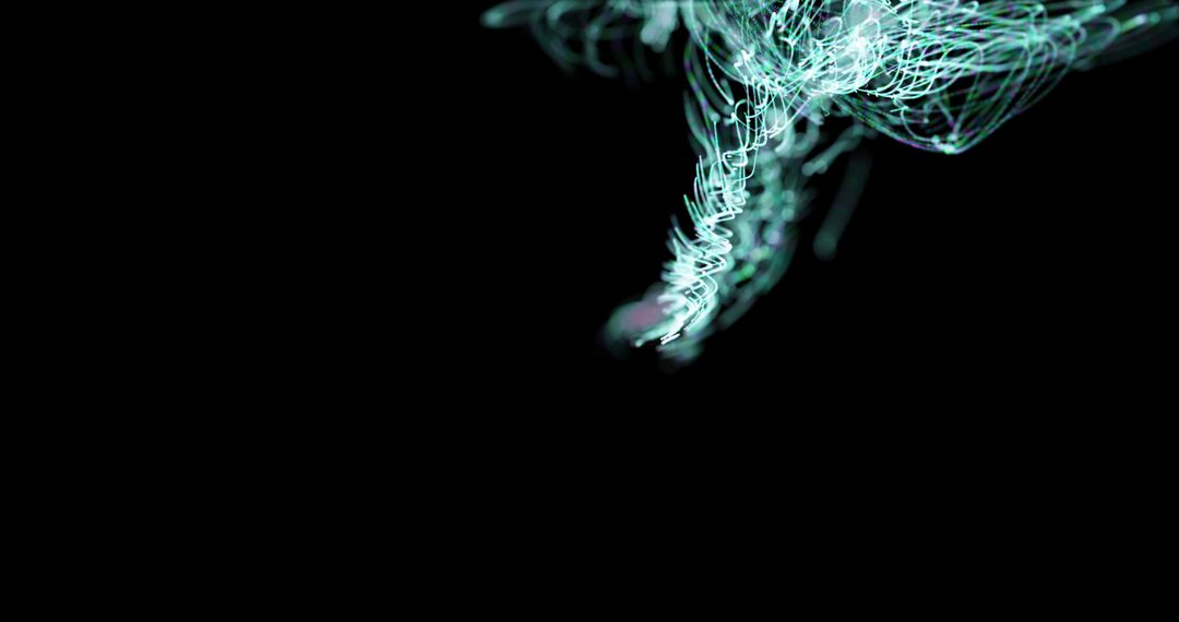 Dynamic Green Light Trails on Black Canvas