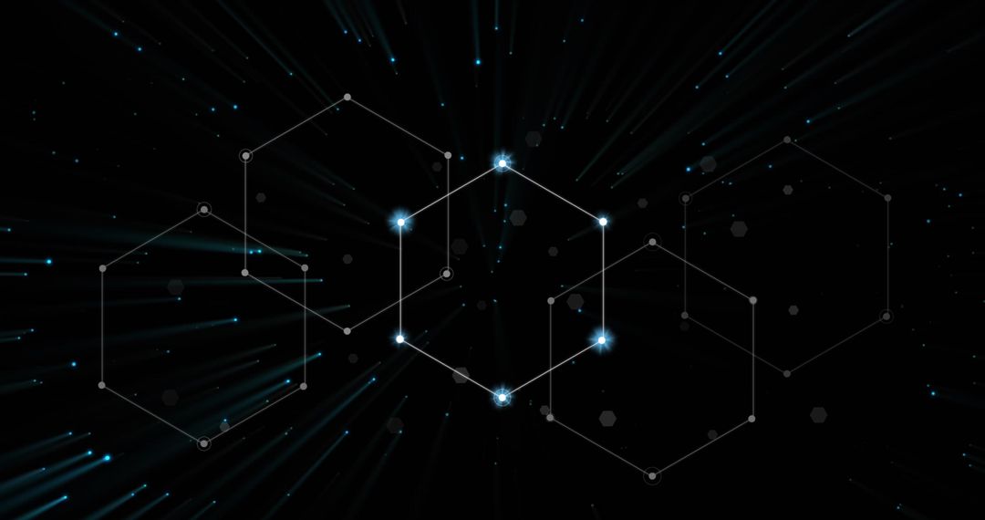 Futuristic Network Grid on Dimensional Digital Background