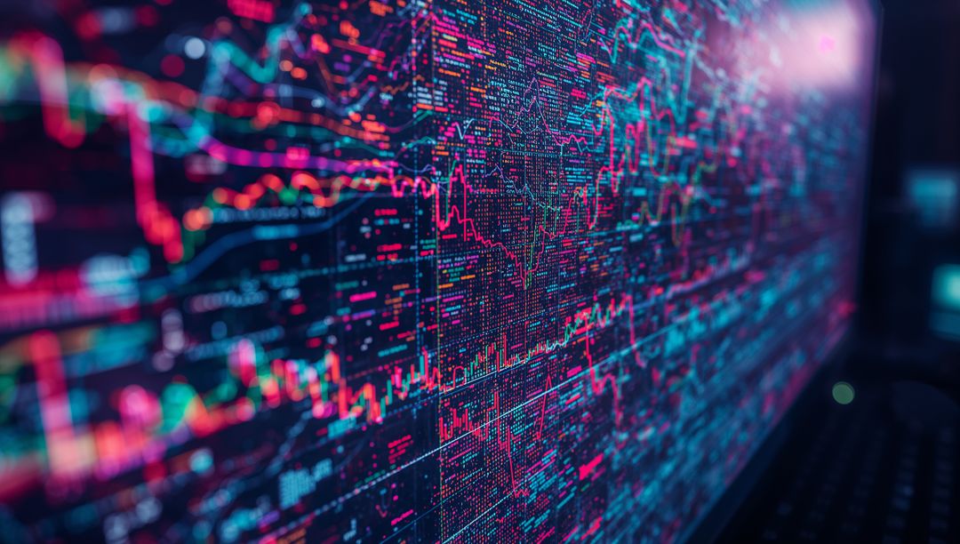 Close-Up of Digital Stock Market Chart on Screen