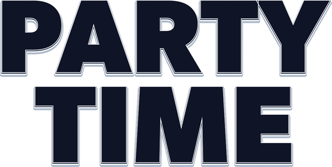 Party Time Text Transparent and Bold Design