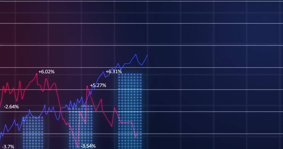 Dynamic Financial Data Overlaid on Grid Background