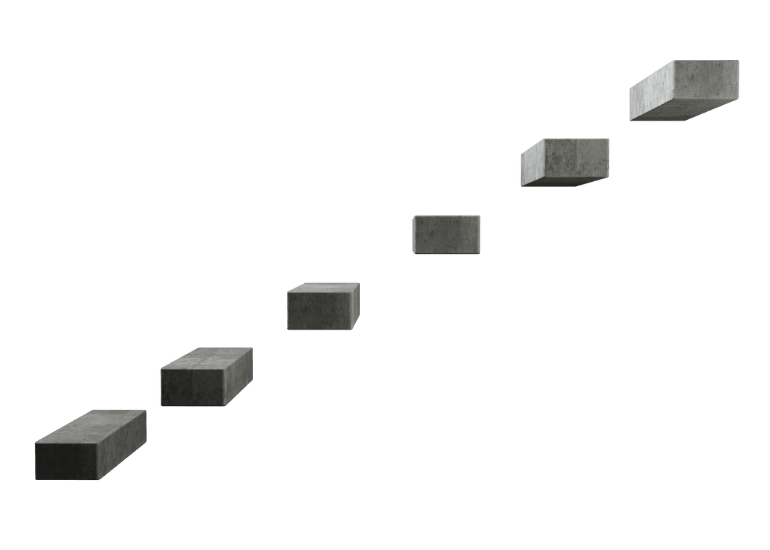 Floating Concrete Stairs on Transparent Background for Modern Design