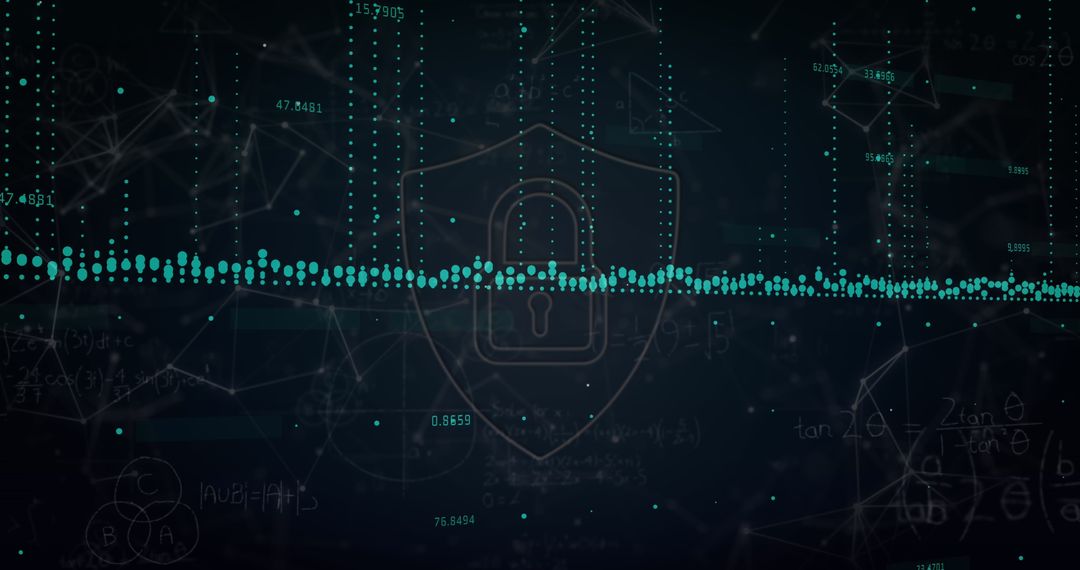 Digital Security Concept with Lock Icon on Dark Background