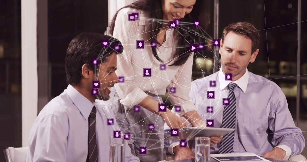 Diverse Business Team Exploring Global Network Connections