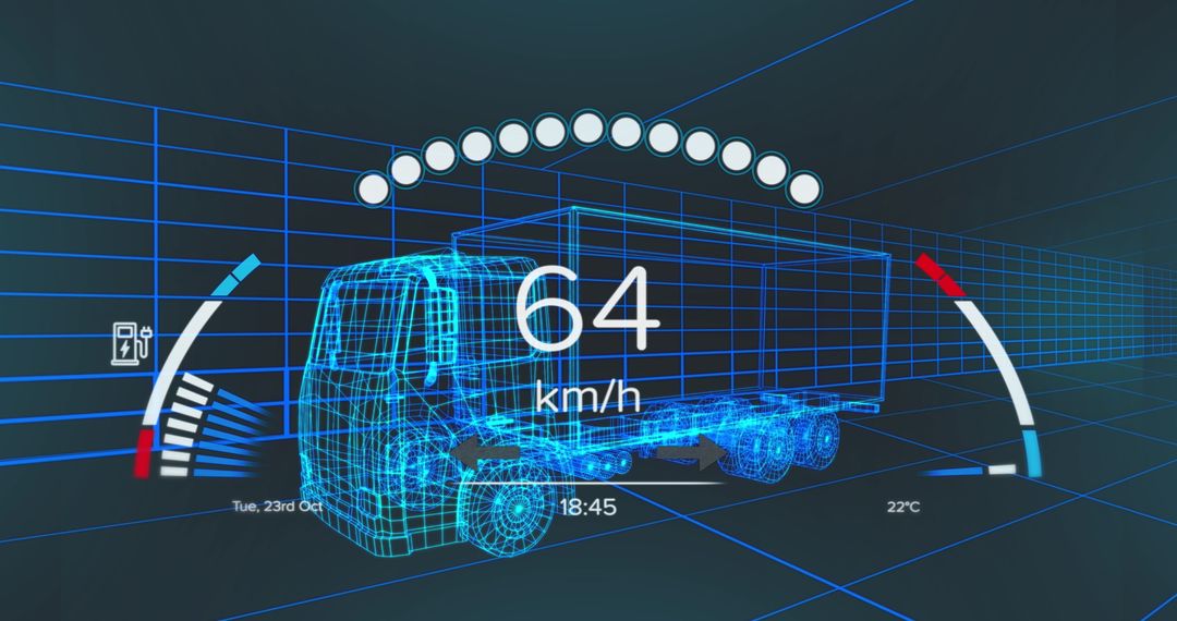 Innovative Electric Truck with Digital Speedometer Display