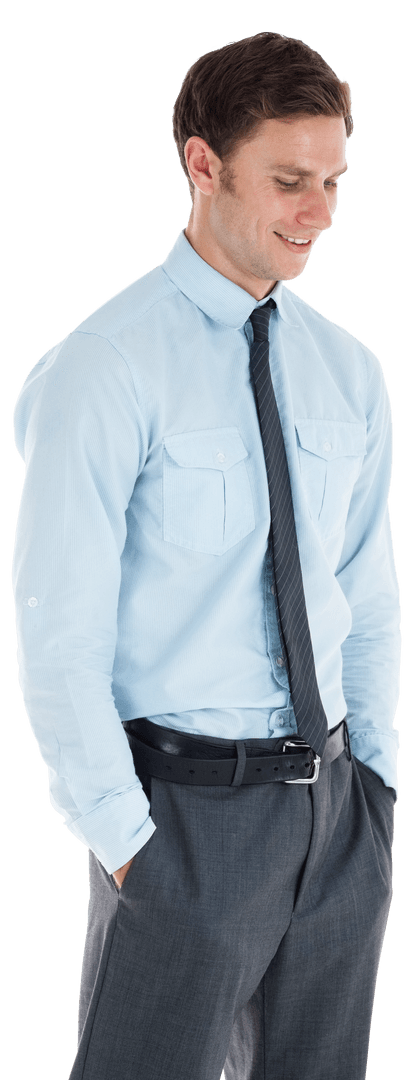 Smiling Businessman with Transparent Background