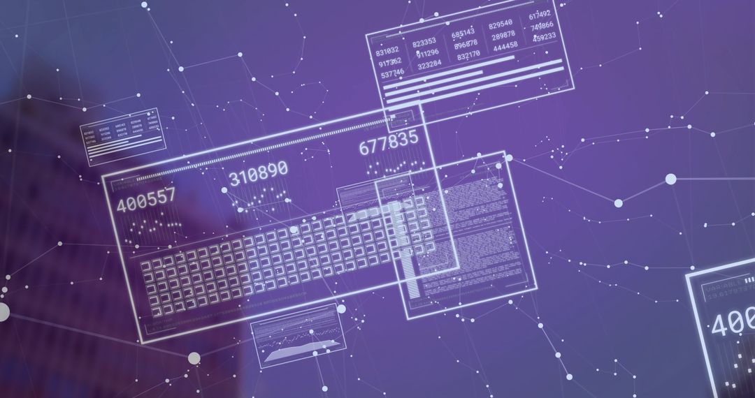 Futuristic Digital Interface with Virtual Network Workspace