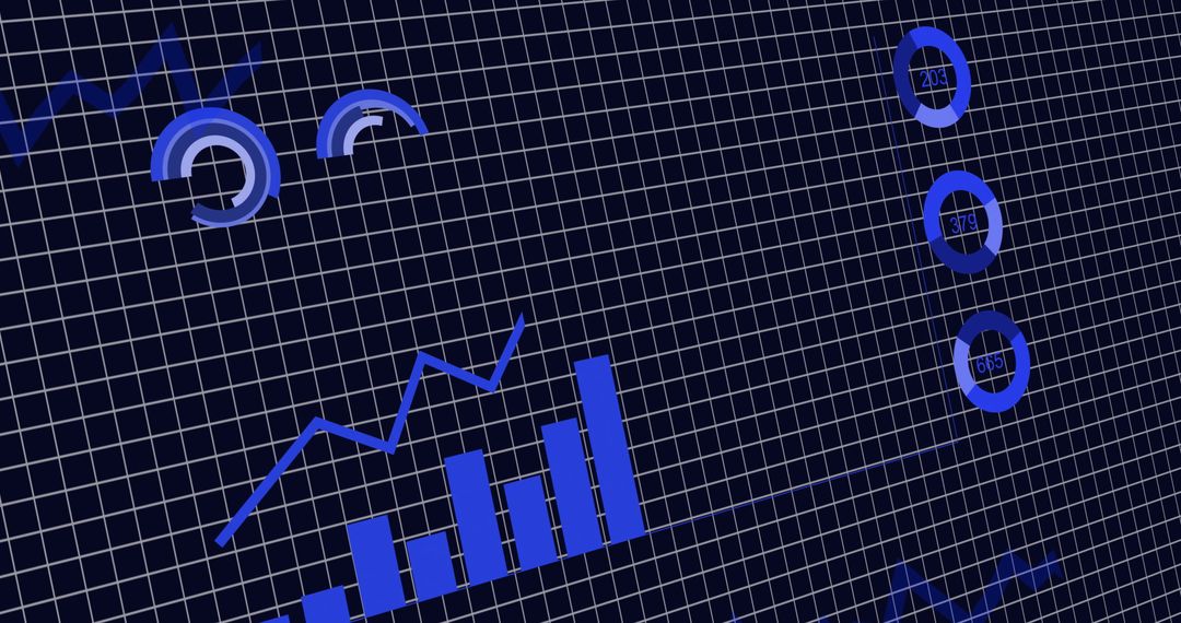 Digital Financial Data Analysis on Dark Grid Background