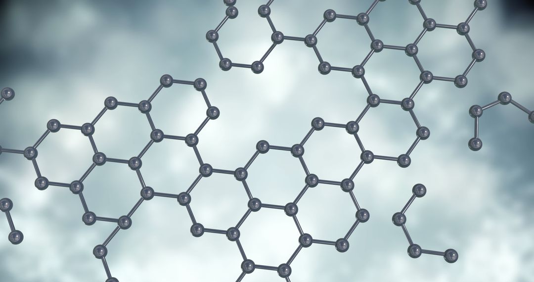 3D Molecular Structure on Grey Background: Science and Research