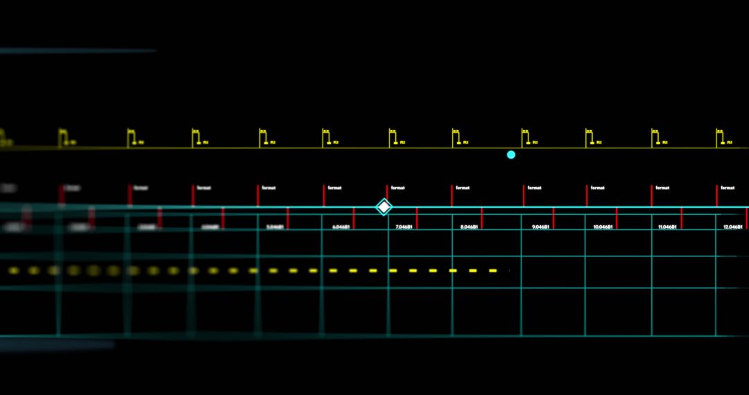 Abstract Financial Data Processing on Black Background