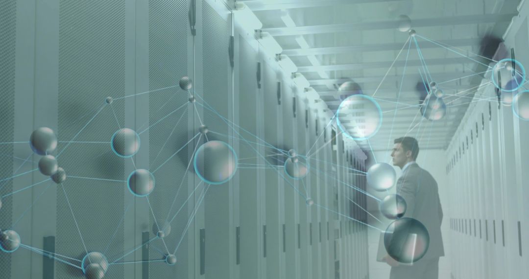 Executive Inspecting Server Racks with Network Nodes Overlay for Cybersecurity and Cloud