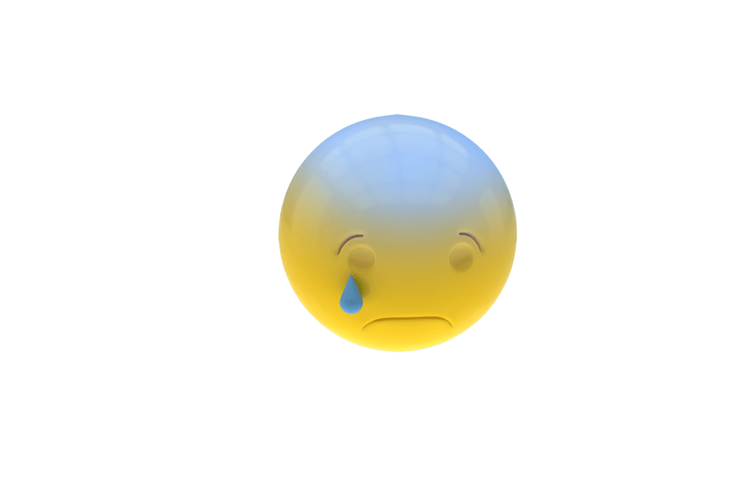 3D Transparent Crying Emoticon Floating in Space - Download Free Stock Images Pikwizard.com