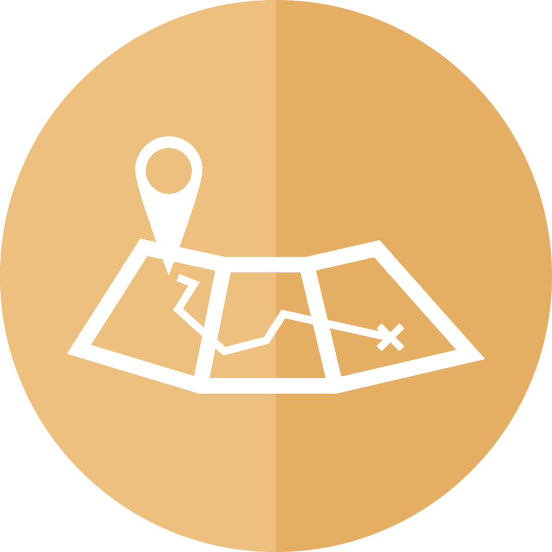 Pin on Folded Map Icon Set on Transparent PNG