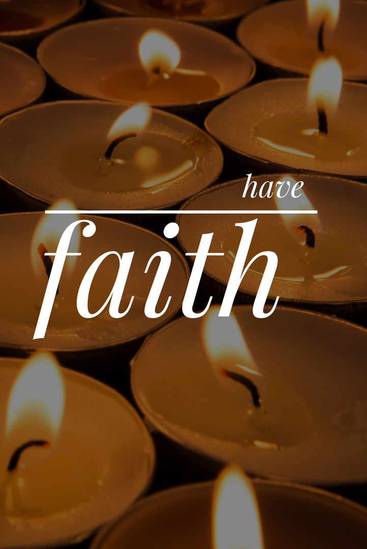 Glowing Candles with 'Have Faith' Text Promoting Spirituality and Serenity - Download Free Stock Templates Pikwizard.com