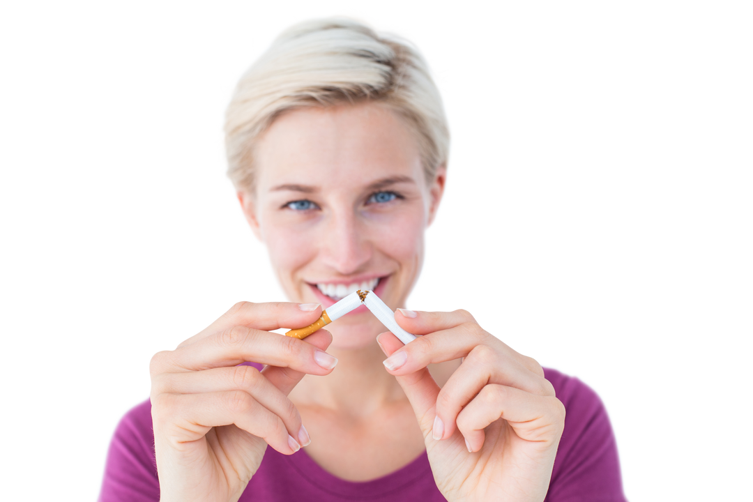 Happy Woman Breaking Cigarette Transparent Background - Download Free Stock Images Pikwizard.com