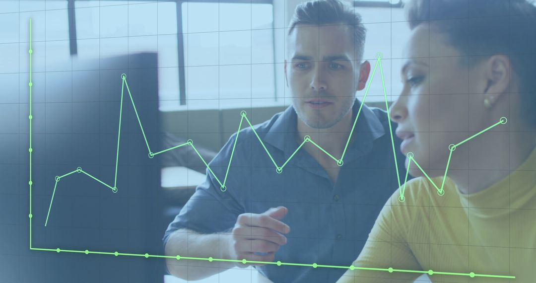 Financial Analysis in Modern Office with Diverse Team and Digital Data