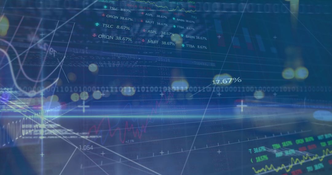 Digital Data Analysis Overlaying Busy Urban Street