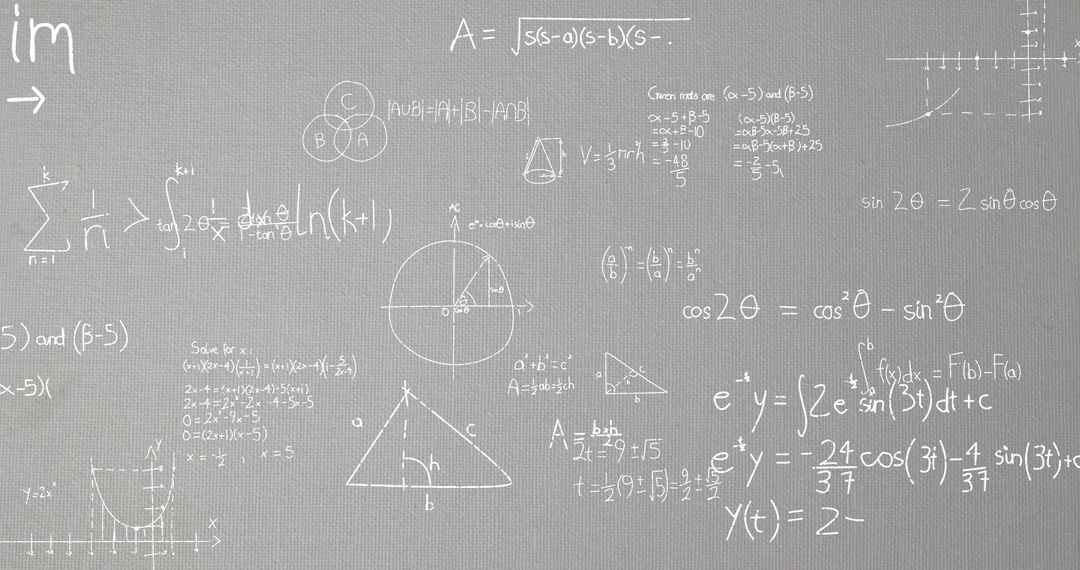 Mathematical Formulas on Gray Chalkboard