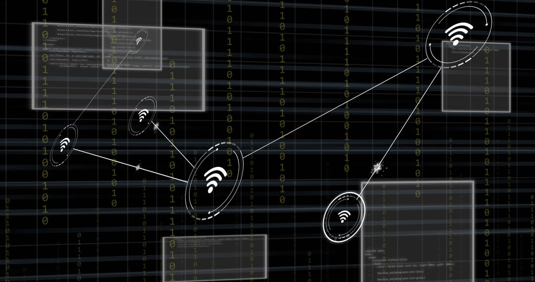 Digital Network Connection and Coding Interface Illustration