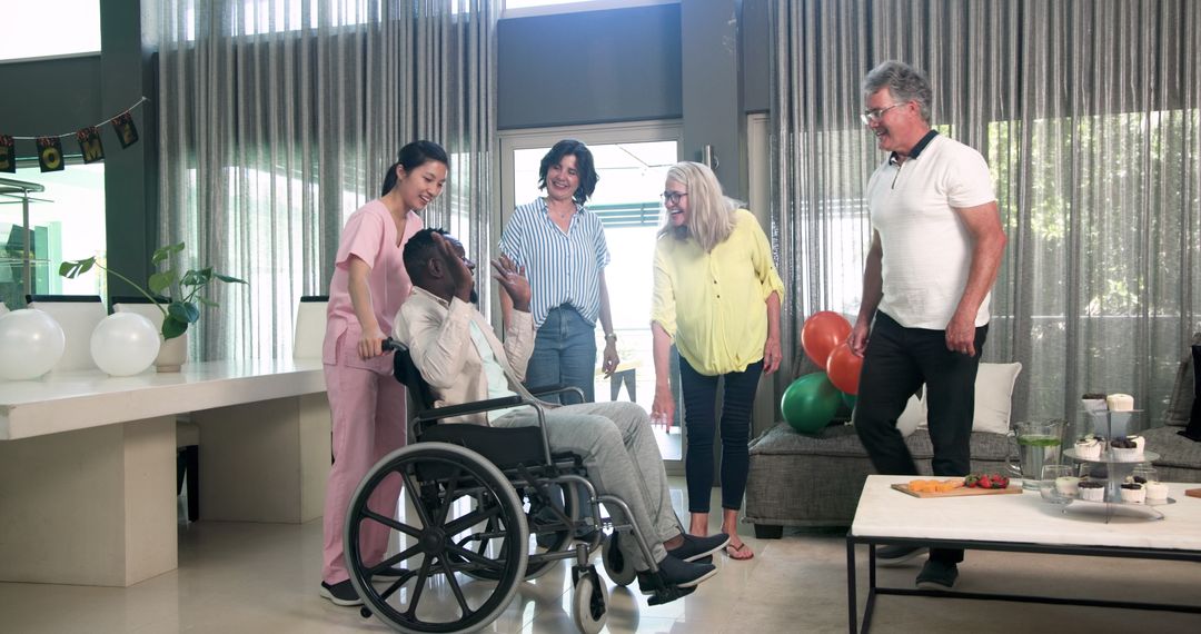 Welcoming Atmosphere at Physiotherapy Center with Mixed-Race Group