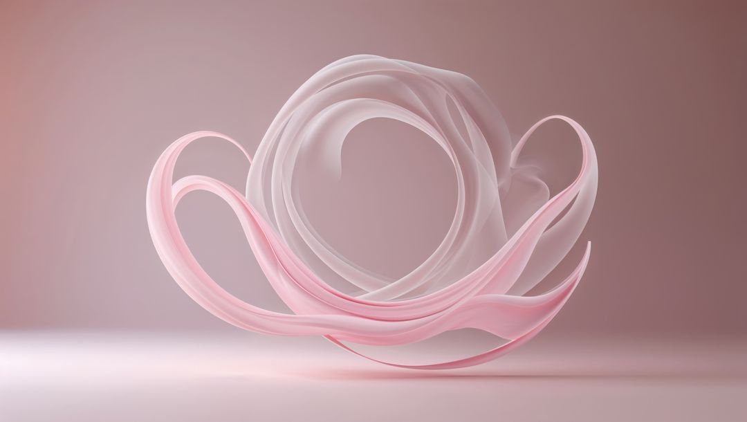 Elegant Minimalist Abstract Ribbon Sculpture in Pastel Tones